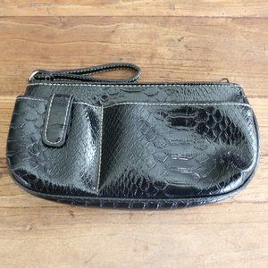 Black Pleather Wristlet